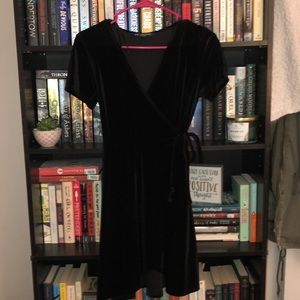 Black velvet semi formal dress